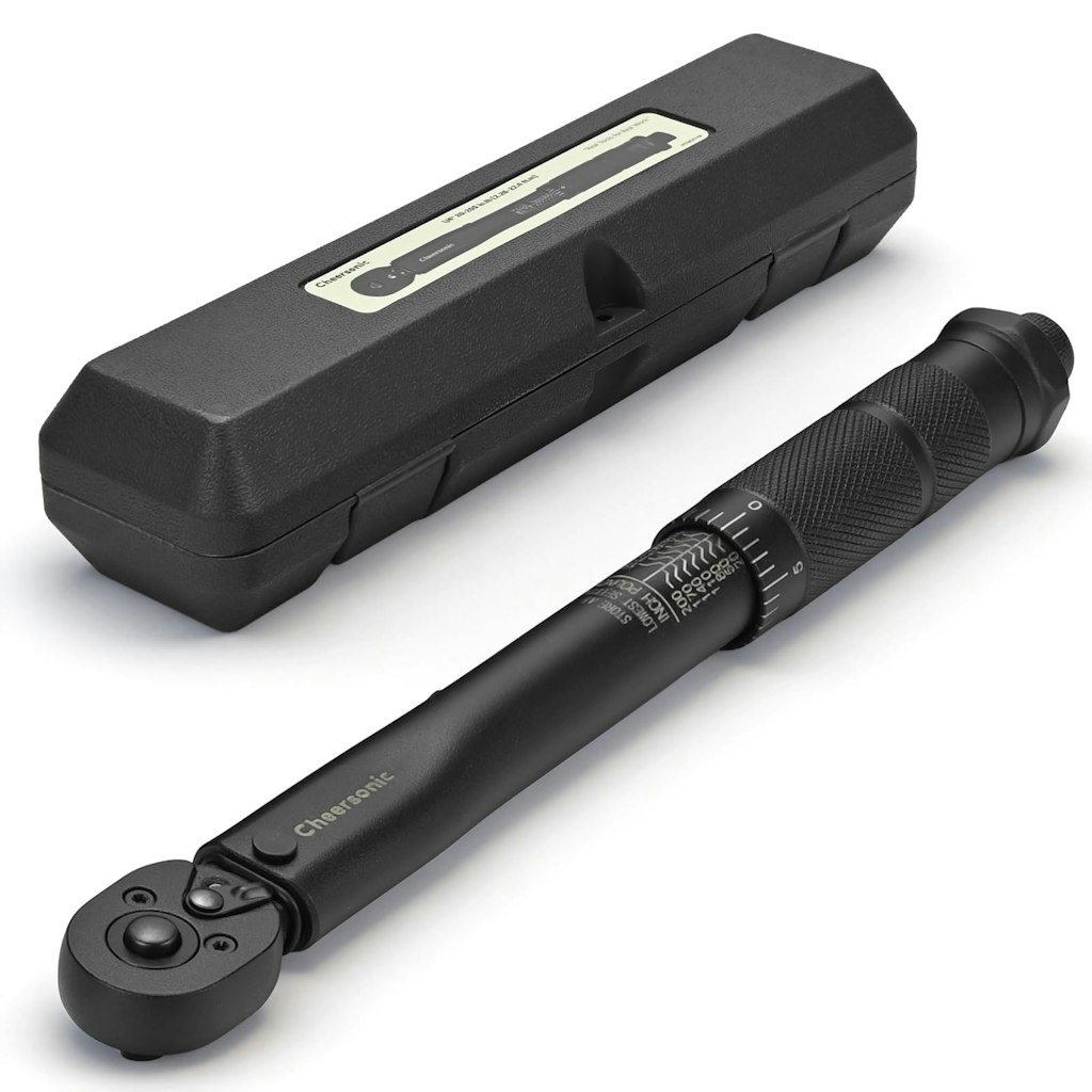 Cheersonic 1/4" Drive 20-200 In-lb Click Torque Wrench: $20