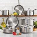 Tramontina 12-Piece Tri-Ply Clad Stainless Steel Cookware Set for $190 + free shipping