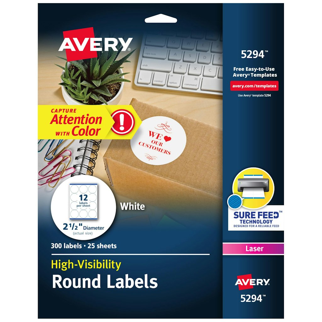 Avery 300-Count Round Printable Labels: $8.79