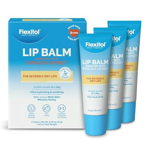 Flexitol Manuka Honey Ultra-Hydrating Lip Balm 3-Pack: $11.40
