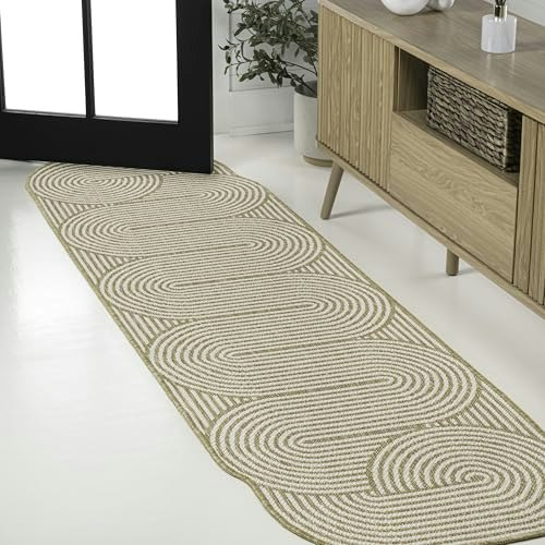 Jonathan Y Margot 2x8 Geometric Stripe Indoor Outdoor Runner Rug: $59.35