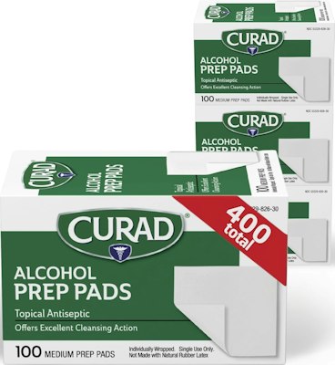 Curad Alcohol Prep Pads 400-Pack for $4 + free shipping w/ Prime