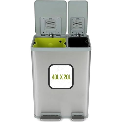 60-Liter Dual Compartment Stainless Steel Step Trash Can: $89.64