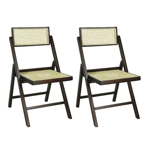 Jonathan Y Theo Teak Wood and Rattan Folding Chairs 2-Pack: $195.89