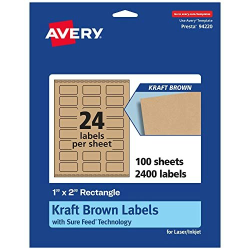 Avery 1" x 2" Kraft Brown Labels 2,400-Count: $96.57 Avery 1" x 2" Kraft Brown Labels 2,400-Count: $96.57