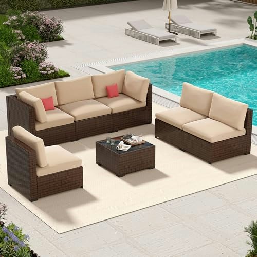 LHBcraft 7-Piece Outdoor Wicker Sectional Furniture Set: $399.99 LHBcraft 7-Piece Outdoor Wicker Sectional Furniture Set: $399.99