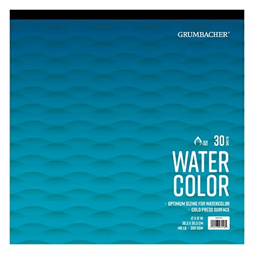 Grumbacher 12" x 12" Cold Press Watercolor Paper Pad 30-Sheet Pack: $18.74 Grumbacher 12" x 12" Cold Press Watercolor Paper Pad 30-Sheet Pack: $18.74