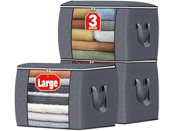 Fab Totes 90L Foldable Storage Tote 3-Pack: $13