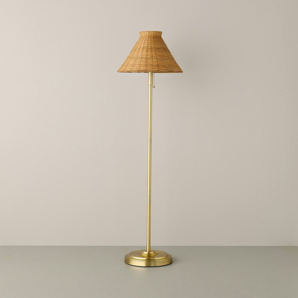 Hearth & Hand with Magnolia Brass Rattan Floor Lamp: $109.99