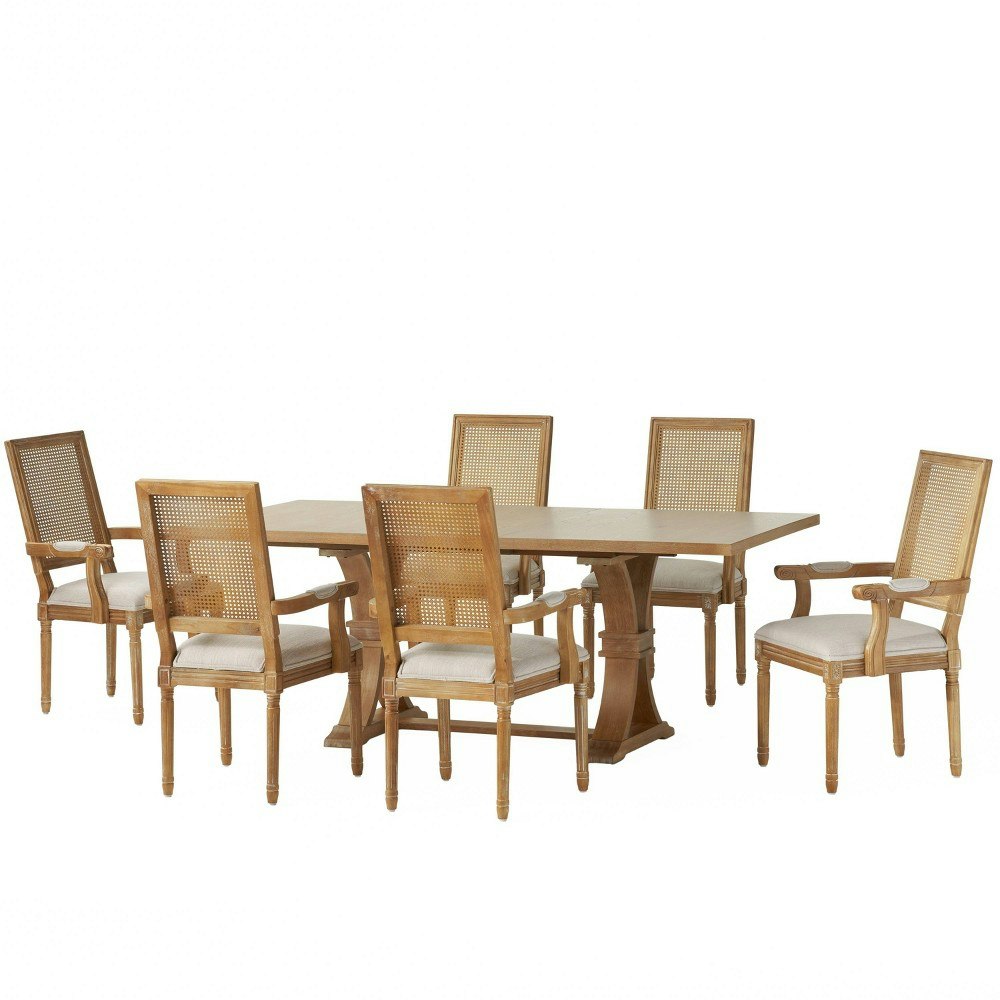 Christopher Knight Home Maria 7-Piece French Country Wood and Cane Dining Set: $1,645.99 Christopher Knight Home Maria 7-Piece French Country Wood and Cane Dining Set: $1,645.99