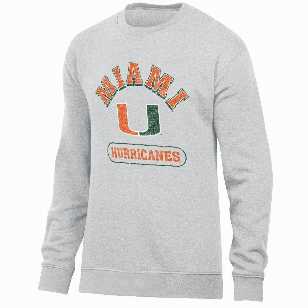 Miami Hurricanes Ash Crew Neck Sweatshirt: $39.99 Miami Hurricanes Ash Crew Neck Sweatshirt: $39.99