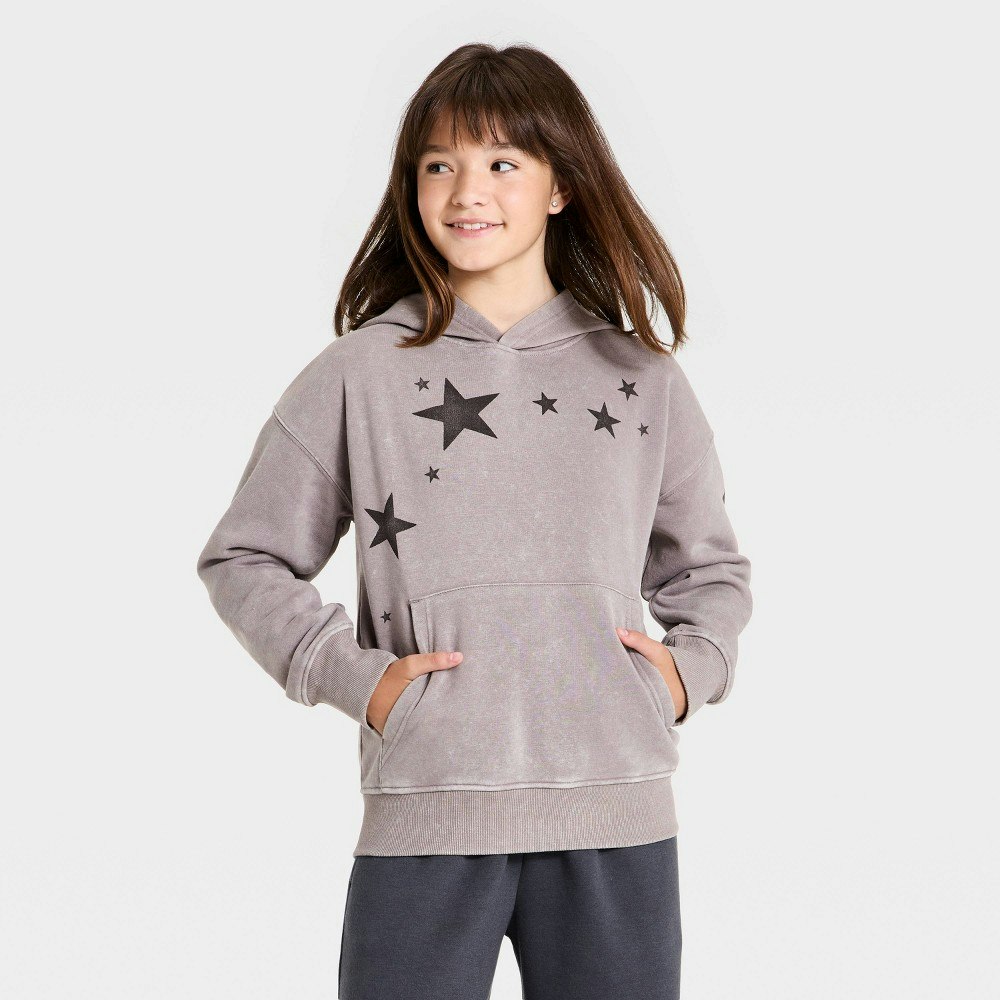 Girls' Stars Mineral Wash Hooded Graphic Sweatshirt: $20 Girls' Stars Mineral Wash Hooded Graphic Sweatshirt: $20