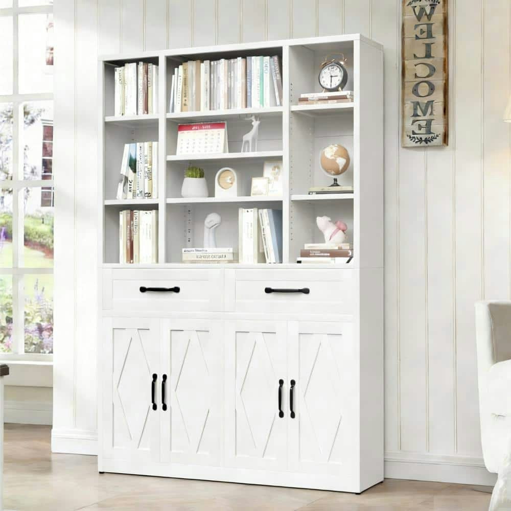 71-Inch Tall Bookcase with Doors and Drawers: $488.58 71-Inch Tall Bookcase with Doors and Drawers: $488.58