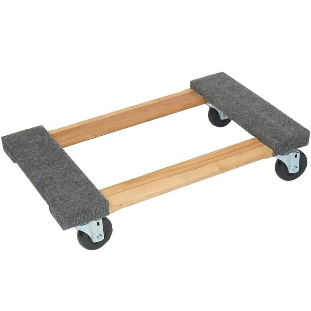 800-lb. Capacity Wood 4-Wheel Carpeted Dolly: $49.69