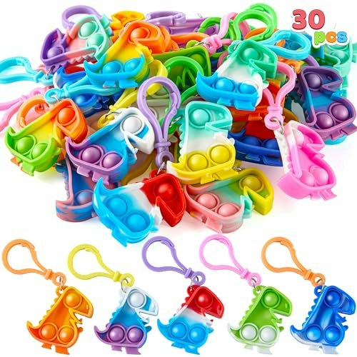 Joyin Dinosaur Pop Fidget Keychain 30-Pack: $7.98 Joyin Dinosaur Pop Fidget Keychain 30-Pack: $7.98