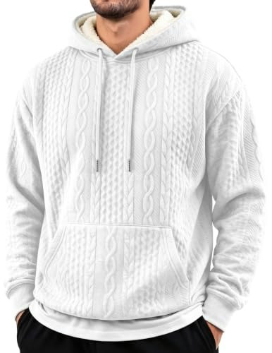 JMIERR Men's Sherpa Lined Fleece Textured Pullover Hoodie: $19.98 JMIERR Men's Sherpa Lined Fleece Textured Pullover Hoodie: $19.98