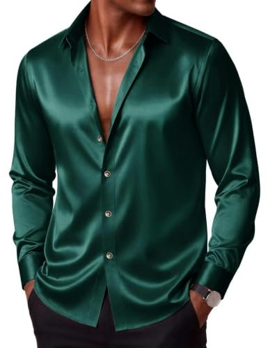 Coofandy Men's Silk Button-Down Dress Shirt: $23.99 Coofandy Men's Silk Button-Down Dress Shirt: $23.99