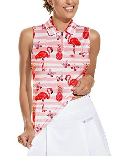 Women's Sleeveless Flamingo Print Casual Shirt: $24.64 Women's Sleeveless Flamingo Print Casual Shirt: $24.64