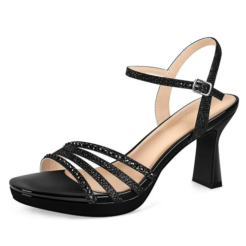 Pizz Annu Lena Women's Rhinestone Platform Block Heels: $36.54