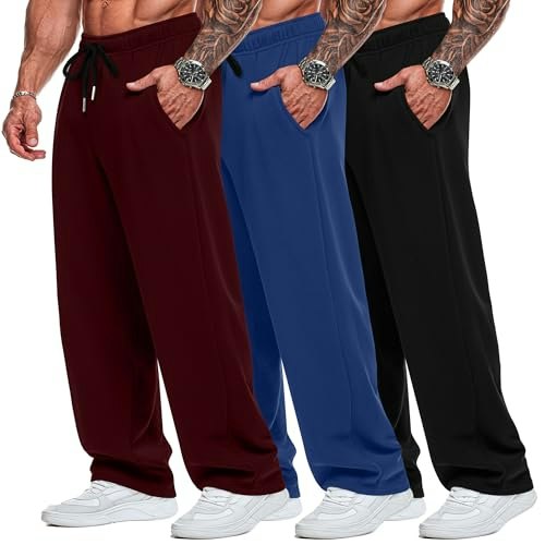 Neer Men's Wide Leg Sweatpants 3-Pack: $45.04 Neer Men's Wide Leg Sweatpants 3-Pack: $45.04
