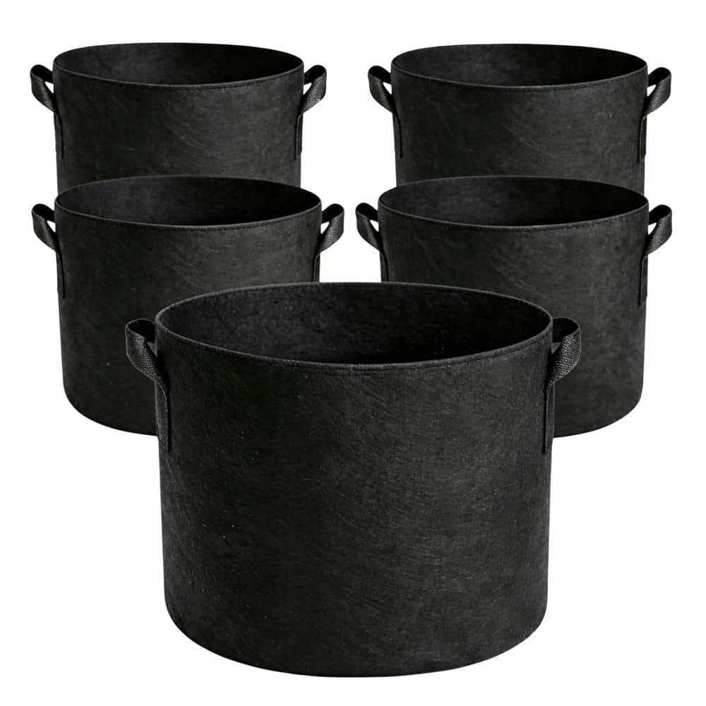 10-Gallon Heavy Duty Nonwoven Fabric Round Planter 5-Pack: $54.20