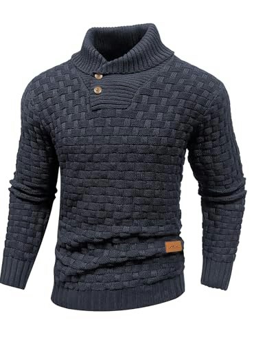 Arcciit Men's Waffle Textured Cable Knit V-Neck Sweater: $30.39