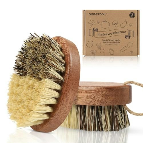 Debetool Dual Bristle Wooden Vegetable Brush 2-Pack: $8.49 Debetool Dual Bristle Wooden Vegetable Brush 2-Pack: $8.49