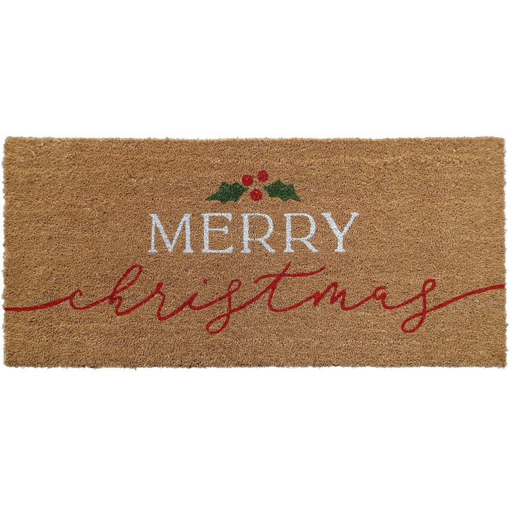 Merry Christmas Mistletoe Coir Doormat: $25 Merry Christmas Mistletoe Coir Doormat: $25