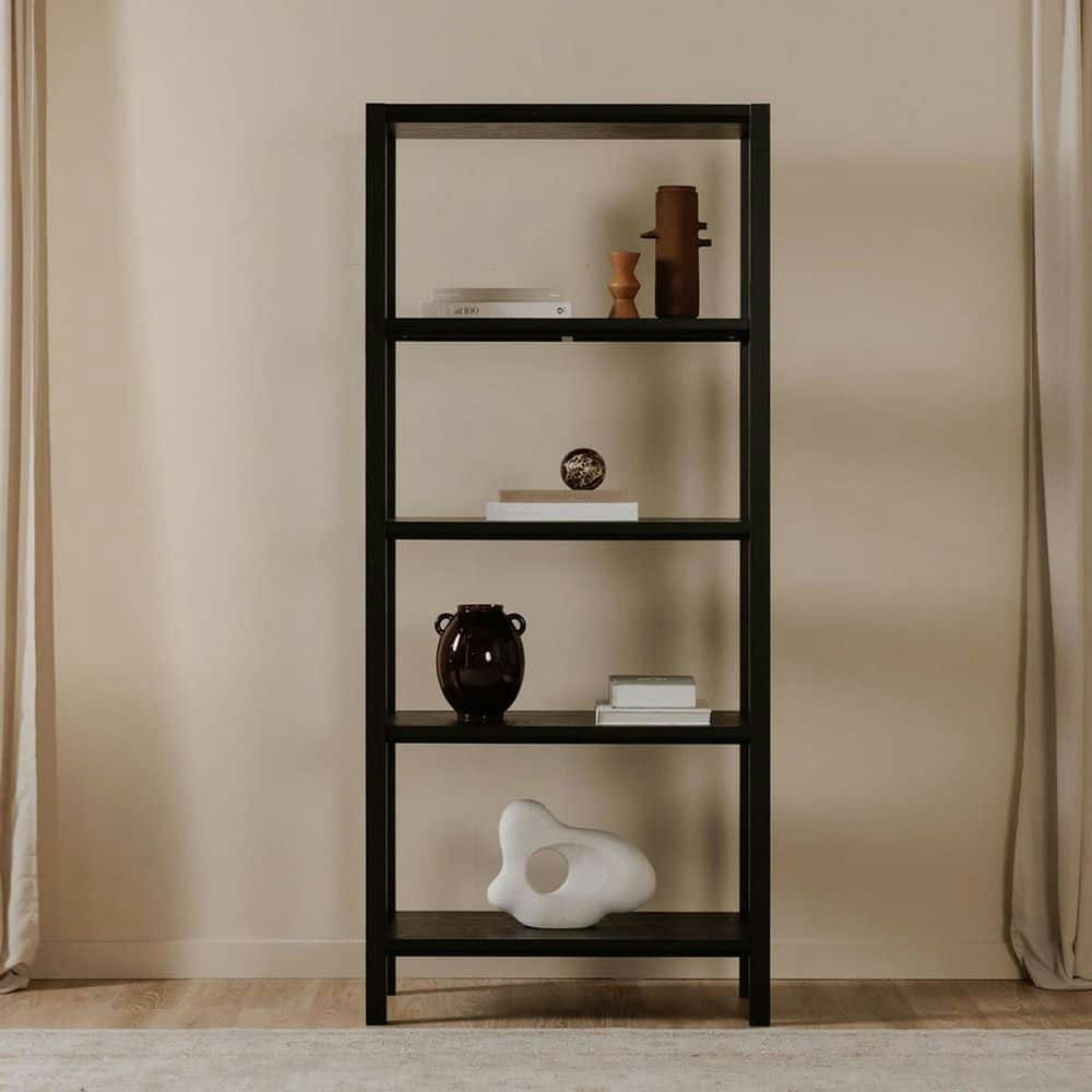 Corlina 80-Inch 4-Shelf Ash Wood Bookcase: $1,199 Corlina 80-Inch 4-Shelf Ash Wood Bookcase: $1,199