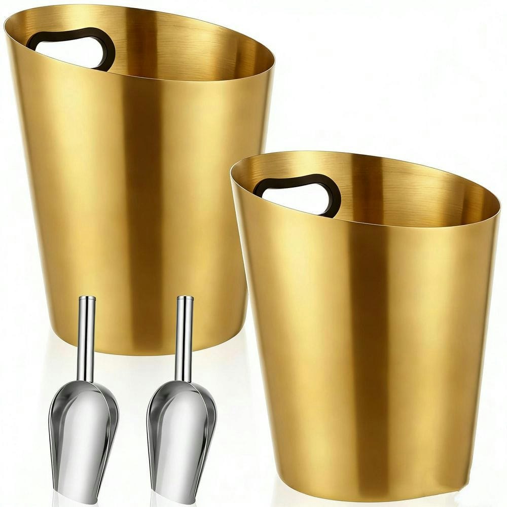 4.5-Quart Gold Metal Champagne Bucket with Ice Scoop 2-Pack: $139.64