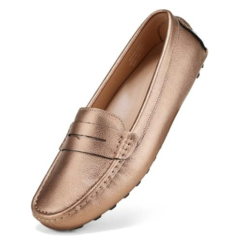 Beauseen Women's Leather Penny Loafers: $36.54
