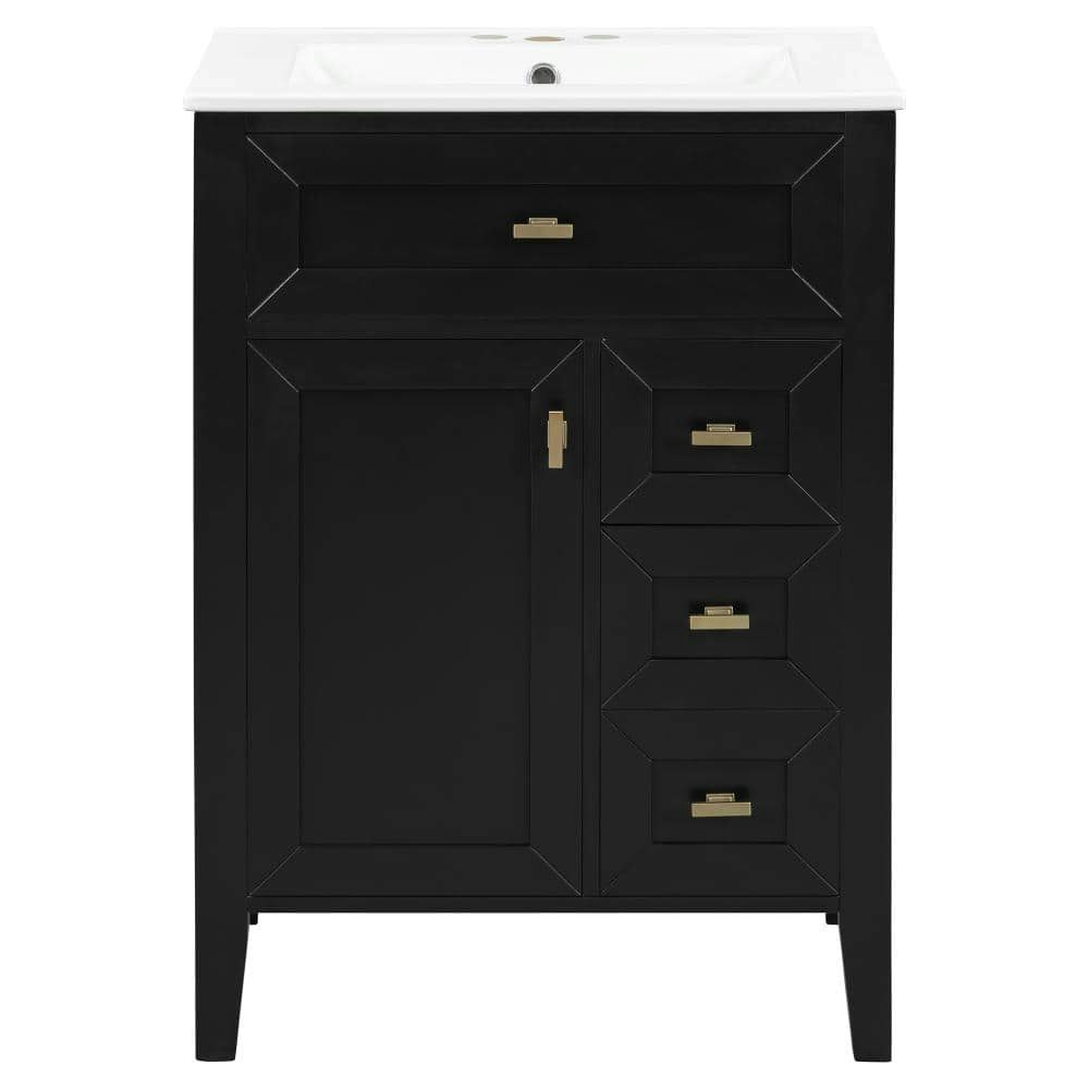 24-Inch Black Freestanding Bath Vanity with Sink: $426.99