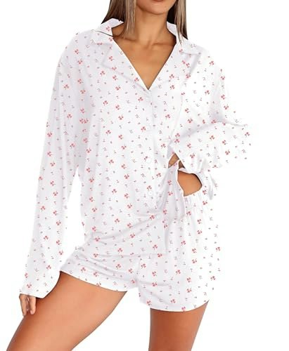 Dressmine Women's 2-Piece Button-Up Pajama Set: $26.98