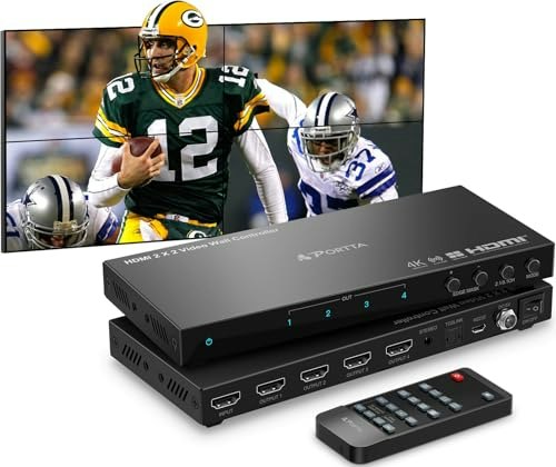 Portta 4K 2x2 Video Wall Controller: $101.99