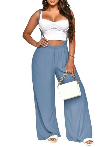 Nimsruc Women's Adjustable Strap Wide Leg Overalls: $19.98 Nimsruc Women's Adjustable Strap Wide Leg Overalls: $19.98