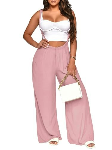 Nimsruc Women's Adjustable Strap Wide-Leg Overalls: $19.98 Nimsruc Women's Adjustable Strap Wide-Leg Overalls: $19.98