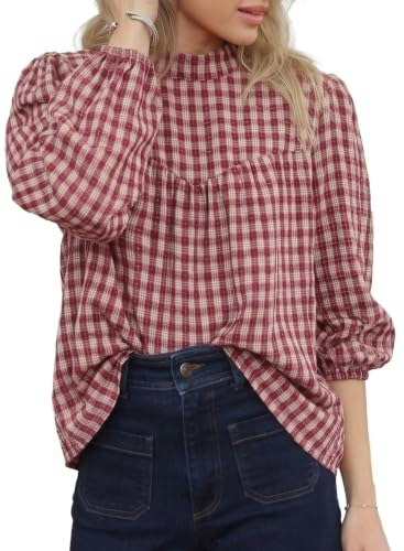 Astylish Women's Empire Waist Gingham Babydoll Top: $13.99 Astylish Women's Empire Waist Gingham Babydoll Top: $13.99