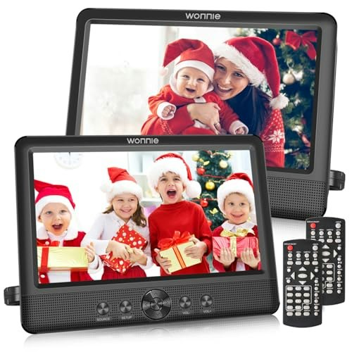 Wonnie 10.5-inch Dual Screen Portable DVD Player: $119.98