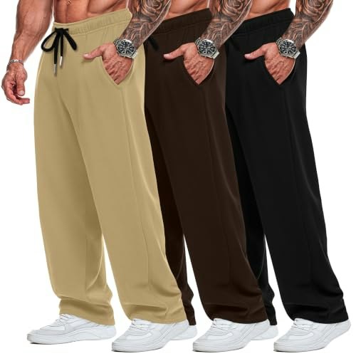 Neer Men's Wide Leg Sweatpants 3-Pack: $44.19