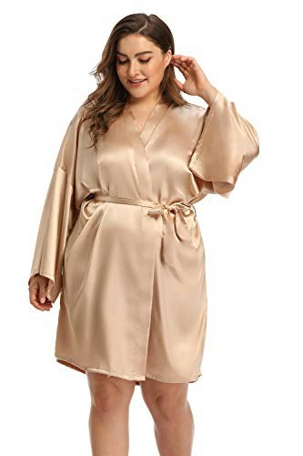 Women's Plus Size Satin Short Bathrobe: $13.49 Women's Plus Size Satin Short Bathrobe: $13.49