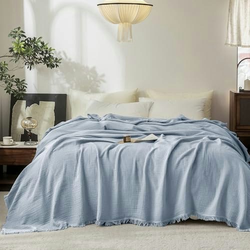 Fossa 98"x98" 4-Layer Cotton Muslin Blanket: $62.04 Fossa 98"x98" 4-Layer Cotton Muslin Blanket: $62.04
