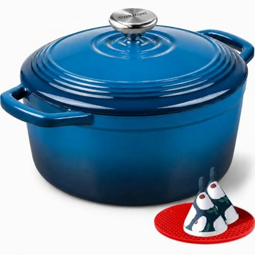 Overmont 5.5-Quart Enameled Cast Iron Dutch Oven: $28.89
