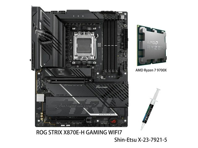 Asus ROG Strix X870E-H Gaming WiFi Motherboard and AMD Ryzen 7 9700X CPU Combo: $1,059.99 Asus ROG Strix X870E-H Gaming WiFi Motherboard and AMD Ryzen 7 9700X CPU Combo: $1,059.99