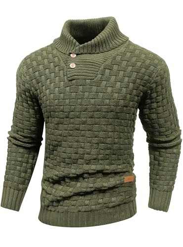 Arcciit Men's Waffle Textured Cable Knit V-Neck Sweater: $29.98