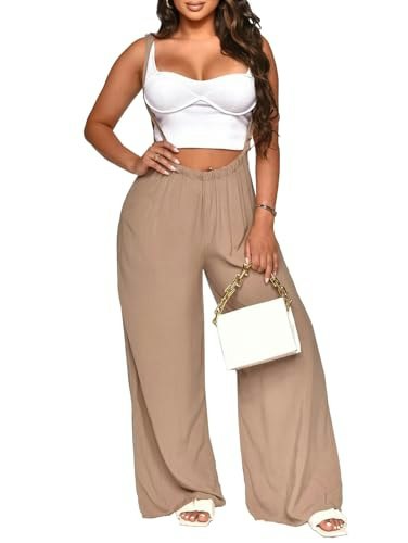 Nimsruc Women's Adjustable Strap Wide Leg Overalls: $19.99