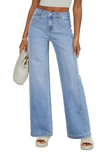 Sidefeel Women's High-Waisted Wide Leg Stretchy Jeans: $25.49 Sidefeel Women's High-Waisted Wide Leg Stretchy Jeans: $25.49