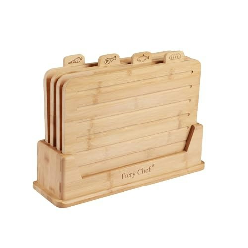 Bamboo Cutting Board Set with Icons and Stand 4-Pack: $33.91 Bamboo Cutting Board Set with Icons and Stand 4-Pack: $33.91