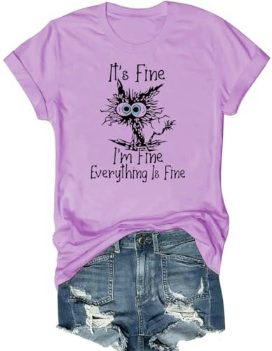 Women's Cat Graphic Short Sleeve Tee: $14.99