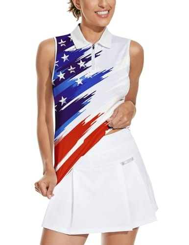 Women's American Flag Sleeveless Polo Tank Top: $24.64 Women's American Flag Sleeveless Polo Tank Top: $24.64
