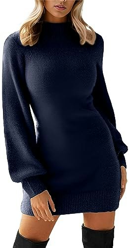Grecerelle Women's Mock Neck Pullover Sweater Dress: $35.99 Grecerelle Women's Mock Neck Pullover Sweater Dress: $35.99